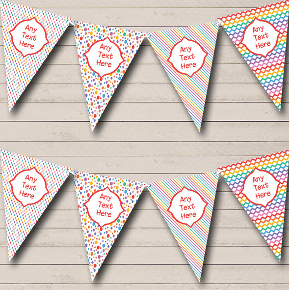 Rainbow Colours Personalised Children's Birthday Party Bunting